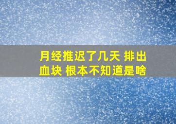 月经推迟了几天 排出血块 根本不知道是啥